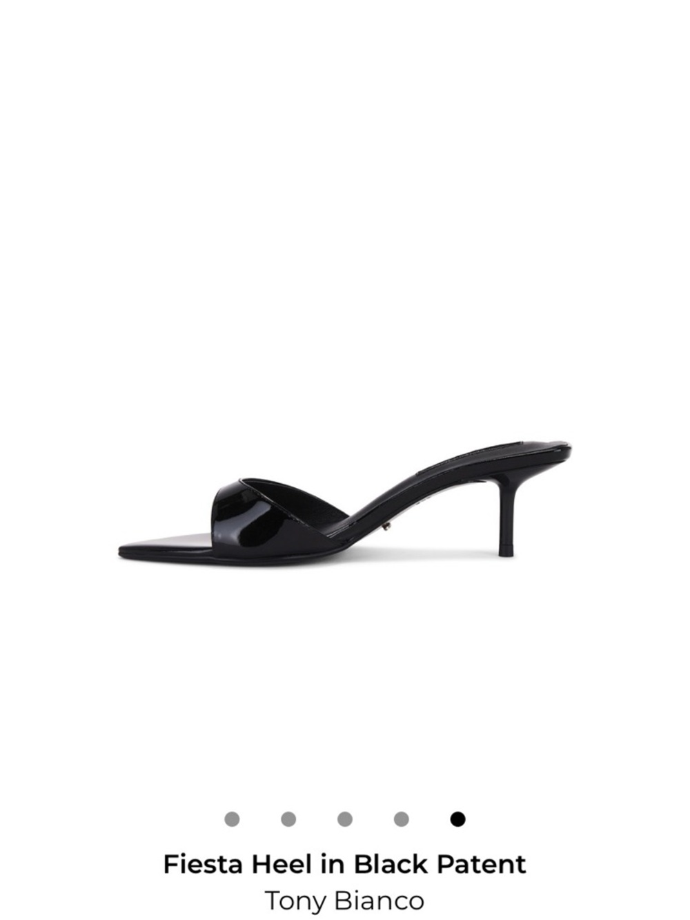 Tony Bianco Fiesta Black Patent Mule Heels